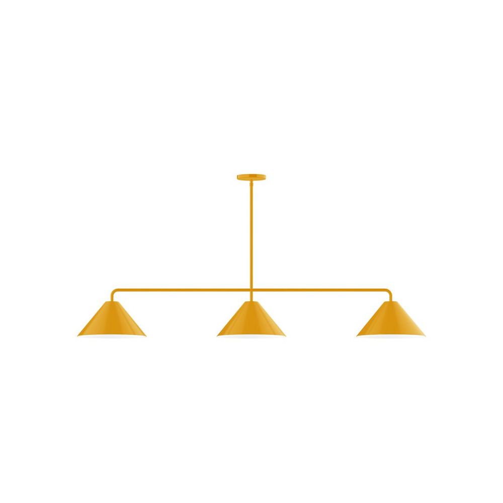 Montclair Lightworks MSN422-21 3-Light Axis Linear Pendant Bright Yellow Finish
